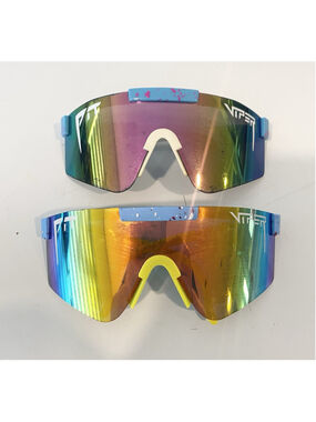 Pit Viper Sunglasses Lot of 2 Single Wide Double Wide Splatter Mirrored Shield